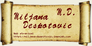 Miljana Despotović vizit kartica